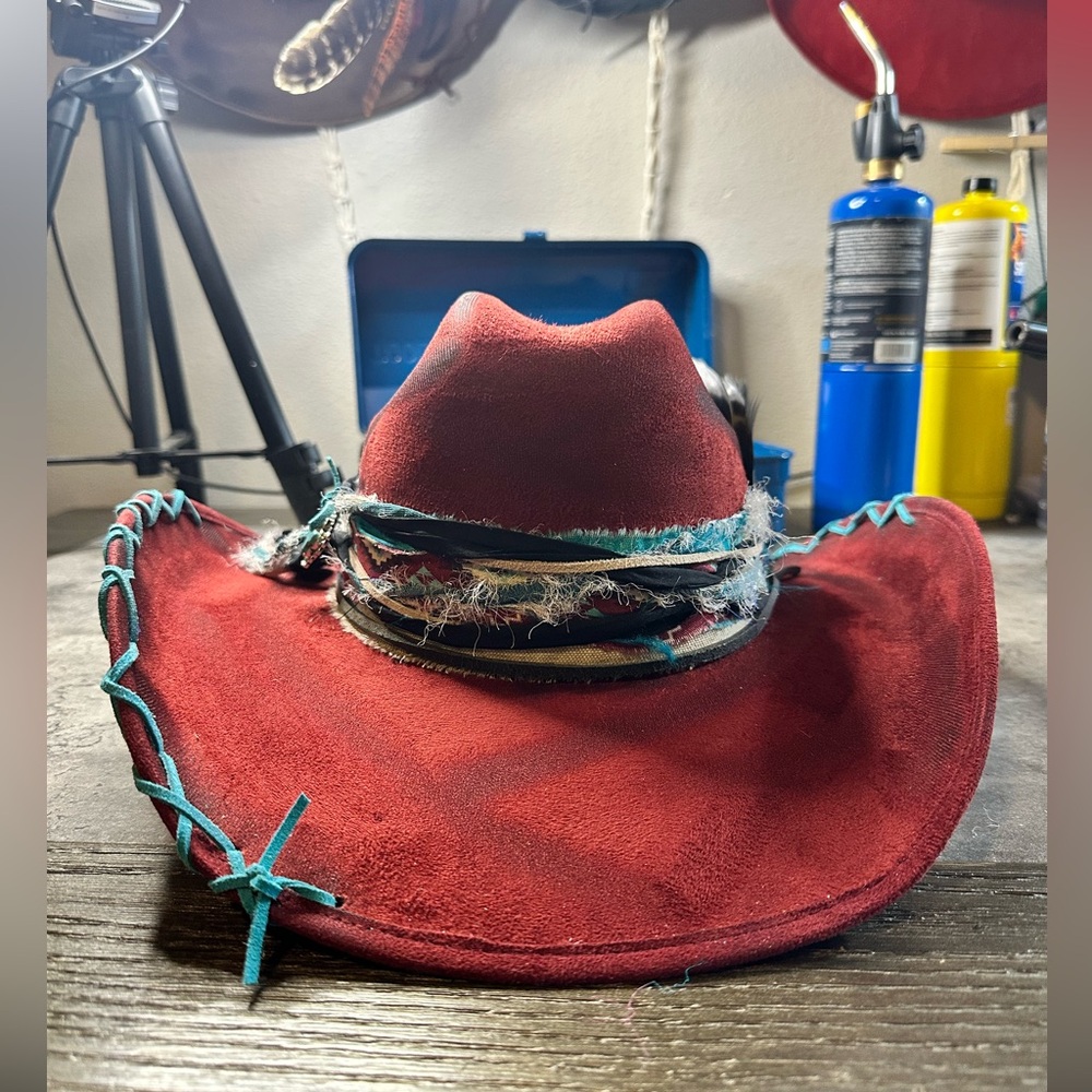 NWT Custom Burgundy Cowgirl Hat